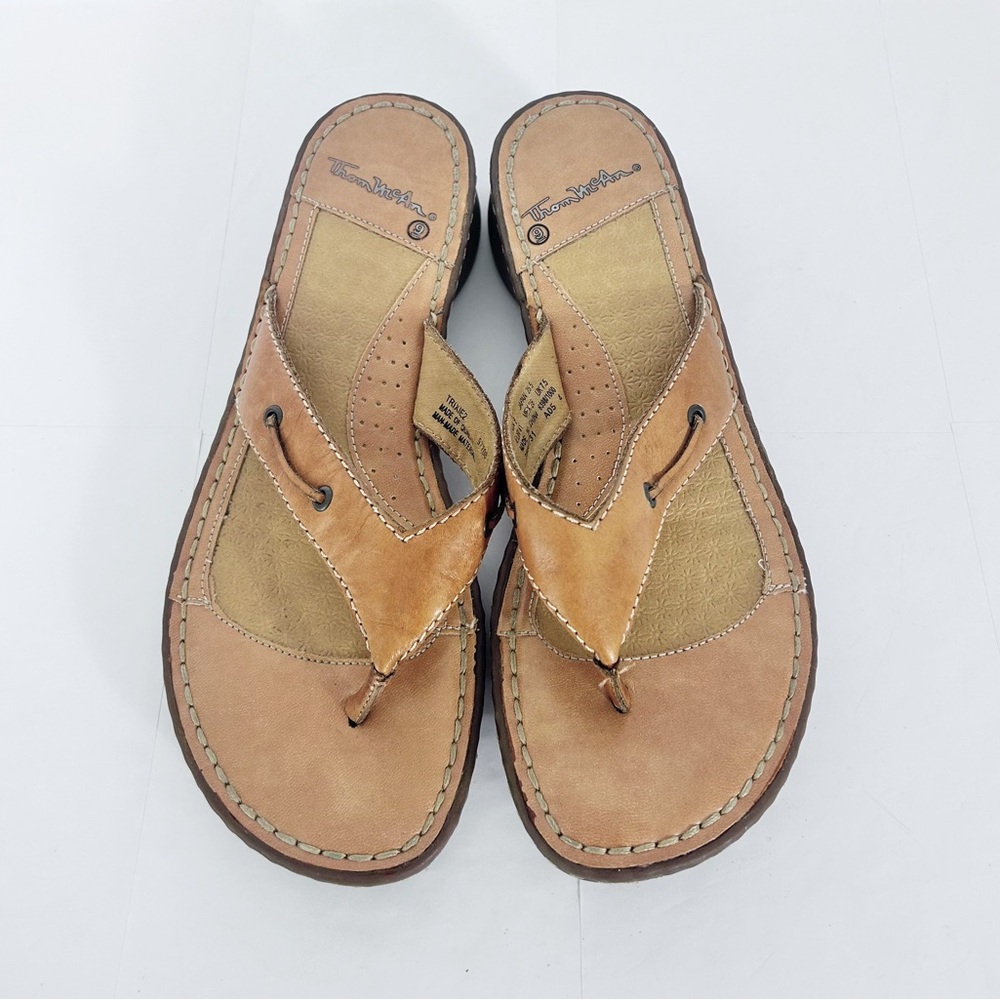 Thom Mcan Trixie2 Sandal Women's Size 9 Tan Brown Thong Slide